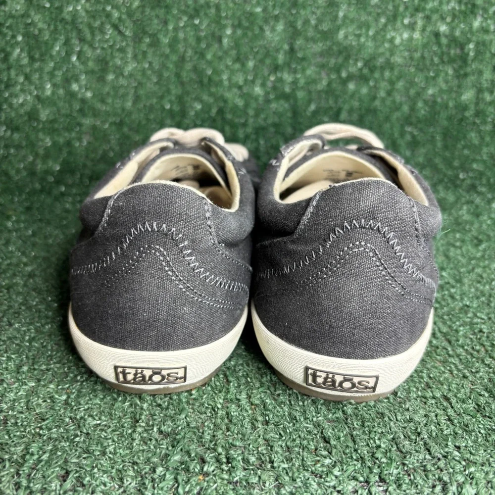 NEW Taos Star Canvas Lace Up Comfort Walking Sneakers Black Womens Size 9.5 Wide